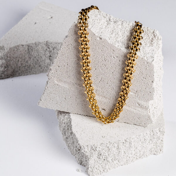 Γυναικείο κολιέ χοντρή αλυσίδα από ανοξείδωτο επιχρυσωμένο ατσάλι