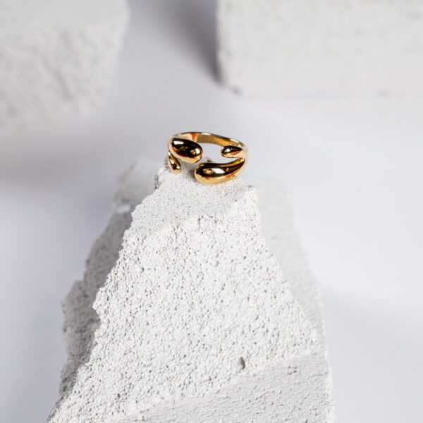 Γυναικείο δαχτυλίδι από ανοξείδωτο επιχρυσωμένο ατσάλι