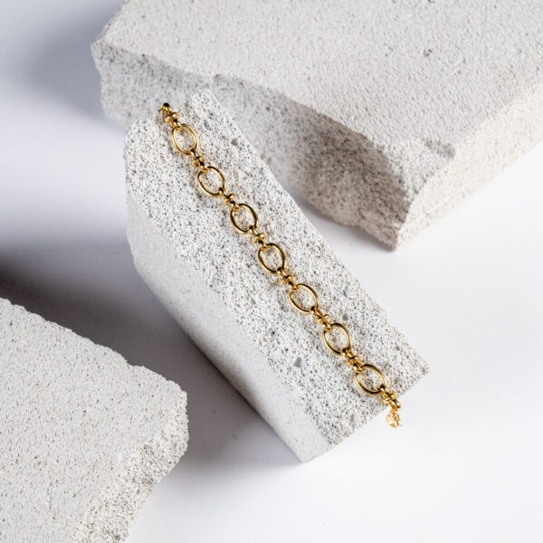 Γυναικείο βραχιόλι αλυσίδα από ανοξείδωτο επιχρυσωμένο ατσάλι