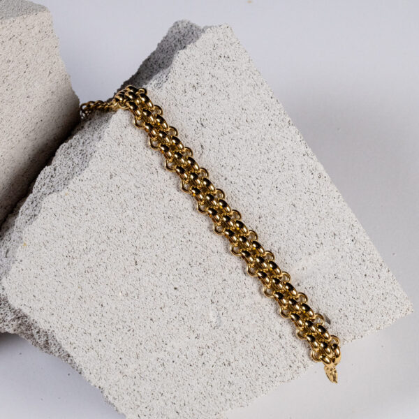 Γυναικείο βραχιόλι χοντρή αλυσίδα από ανοξείδωτο επιχρυσωμένο ατσάλι