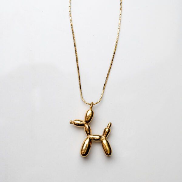 Γυναικείο κολιέ Dog Balloon από ανοξείδωτο επιχρυσωμένο ατσάλι