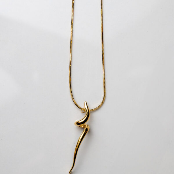 Γυναικείο κολιέ-spinning necklace από ανοξείδωτο επιχρυσωμένο ατσάλι