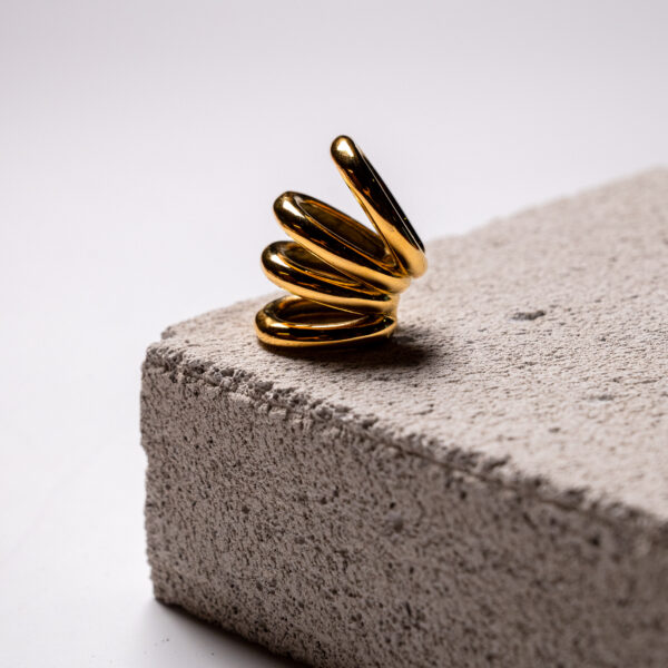 Γυναικείο τετραπλό ear cuff από ανοξείδωτο επιχρυσωμένο ατσάλι