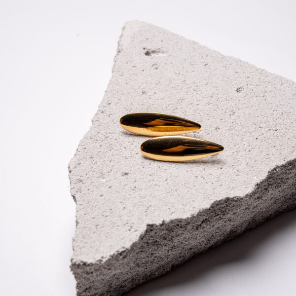 Γυναικεία σκουλαρίκια olive leaves από ανοξείδωτο επιχρυσωμένο ατσάλι