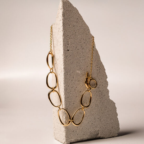 Γυναικείο κολιέ hoops από ανοξείδωτο επιχρυσωμένο ατσάλι